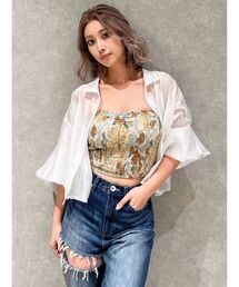 GYDA | FLOWER PATTERNベアビスチェ(チューブトップ)