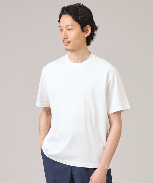 TAKEO KIKUCHI(タケオキクチ)の「【抗菌防臭】ジャケットインナー 半袖 カットソー(Tシャツ/カットソー・メンズ・ホワイト/ライトグレー/ライトブルー/ブラック・01/02/03/04/05)」の2枚目の写真