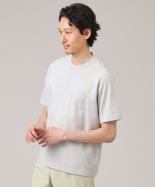 TAKEO KIKUCHI(タケオキクチ)の「【抗菌防臭】ジャケットインナー 半袖 カットソー(Tシャツ/カットソー・メンズ・ホワイト/ライトグレー/ライトブルー/ブラック・01/02/03/04/05)」の4枚目の写真