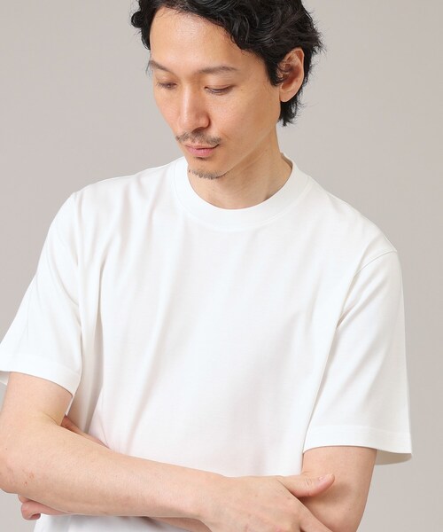 TAKEO KIKUCHI(タケオキクチ)の「【抗菌防臭】ジャケットインナー 半袖 カットソー(Tシャツ/カットソー・メンズ・ホワイト/ライトグレー/ライトブルー/ブラック・01/02/03/04/05)」の6枚目の写真