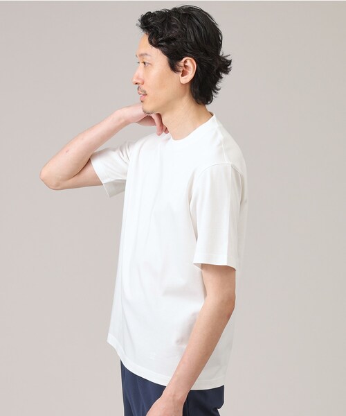 TAKEO KIKUCHI(タケオキクチ)の「【抗菌防臭】ジャケットインナー 半袖 カットソー(Tシャツ/カットソー・メンズ・ホワイト/ライトグレー/ライトブルー/ブラック・01/02/03/04/05)」の7枚目の写真