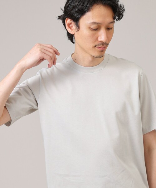 TAKEO KIKUCHI(タケオキクチ)の「【抗菌防臭】ジャケットインナー 半袖 カットソー(Tシャツ/カットソー・メンズ・ホワイト/ライトグレー/ライトブルー/ブラック・01/02/03/04/05)」の10枚目の写真