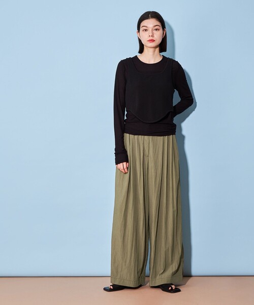 CITEN（シテン）の「＜CITEN＞3タック イージー ワイド パンツ（その他パンツ・レディース・ダークグリーン/ライトブルー/ダークグレー/オリーブ/ベージュ・S/M）」の11枚目の写真