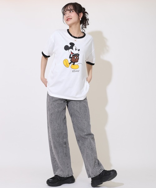 Disney(ディズニー)の「親子お揃い ディズニー リンガーTシャツ 9235A(Tシャツ/カットソー・レディース・ブラック×レッド/その他9・M/L/XL/S)」の7枚目の写真
