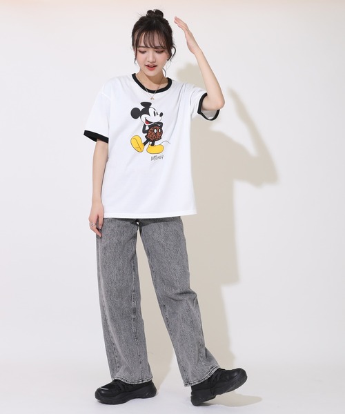 Disney(ディズニー)の「親子お揃い ディズニー リンガーTシャツ 9235A(Tシャツ/カットソー・レディース・ブラック×レッド/その他9・M/L/XL/S)」の8枚目の写真