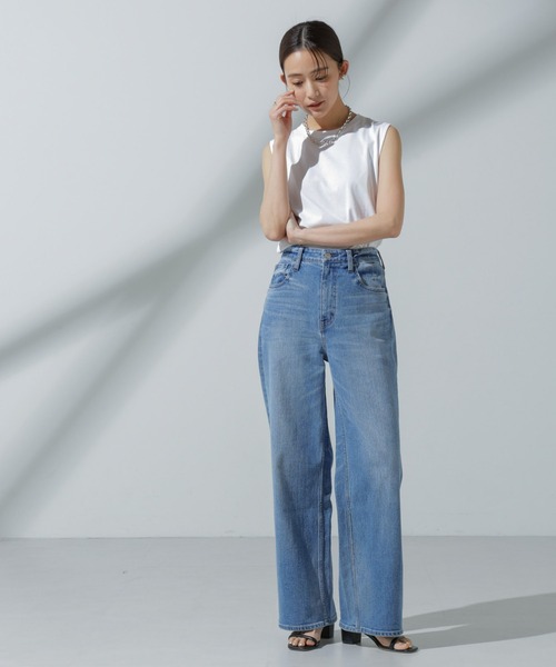 NANO universe（ナノユニバース）の「Anti Soaked(R) 汗染み防止 ノースリーブTシャツ（Tシャツ/カットソー・レディース・チャコール/グレー系その他4/ホワイト/ブラック・S/M）」の19枚目の写真