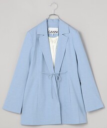 GANNI | GANNI/ガニー DRAPEY MELANGE BLAZER / F8795_033 / ドレープメランジブレザー / リボン(その他アウター)