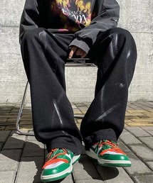 SHEPP（シープ）の「ペイントデザイン ワイドパンツ（デニムパンツ・レディース）」