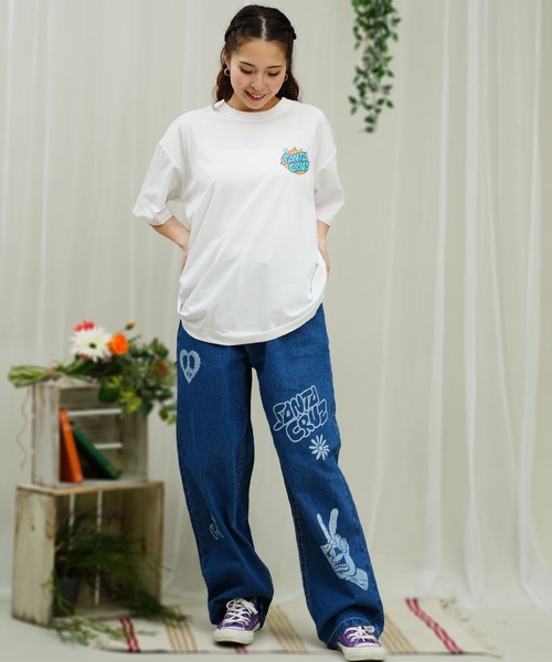 SANTA CRUZ（サンタクルーズ）の「【ムラサキスポーツ限定】SANTACRUZ/サンタクルーズ 半袖ラッシュガード 水陸両用 UVカット オーバーサイズ ユニセックス 502242633（Tシャツ/カットソー・レディース・ブラック/ホワイト・L/M）」の6枚目の写真