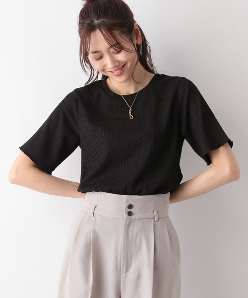 GLOBAL WORK(グローバルワーク)の「MATINEE LINE/シャーリングコンパクトT/108010(Tシャツ/カットソー・レディース・オフホワイト/ライトベージュ/ブラック/ライトブルー・LARGE/MEDIUM)」の11枚目の写真
