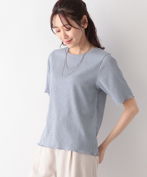 GLOBAL WORK(グローバルワーク)の「MATINEE LINE/シャーリングコンパクトT/108010(Tシャツ/カットソー・レディース・オフホワイト/ライトベージュ/ブラック/ライトブルー・LARGE/MEDIUM)」の21枚目の写真