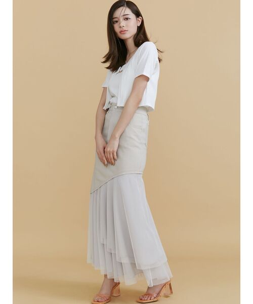 RESEXXY（リゼクシー）の「ビットチェーンアンサンブルトップス（カーディガン/ボレロ・レディース・グレー/ホワイト/ブラック・FREE）」の4枚目の写真