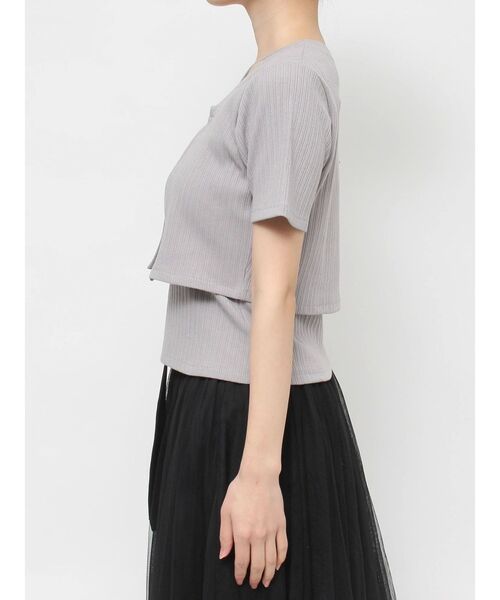 RESEXXY（リゼクシー）の「ビットチェーンアンサンブルトップス（カーディガン/ボレロ・レディース・グレー/ホワイト/ブラック・FREE）」の6枚目の写真