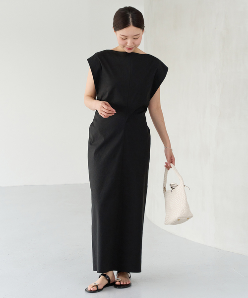 24SS完売 ♡IENA ストレッチリネンワンピース　ロング　イエナ IENA（イエナ）の「ストレッチリネンワンピース（ワンピース