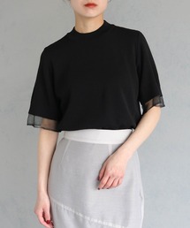 &g'aime | 【&g’aime】袖シースルーハーフニットトップス(ニット/セーター)