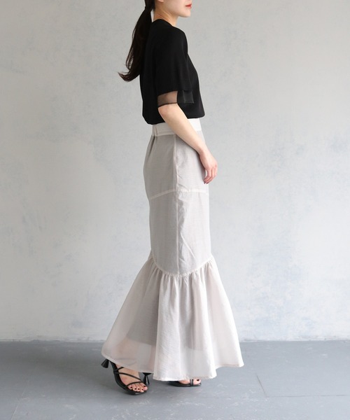 &g'aime(アンジェム)の「【&g’aime】袖シースルーハーフニットトップス(ニット/セーター・レディース・ブラック/ブルー/ホワイト・FREE)」の19枚目の写真