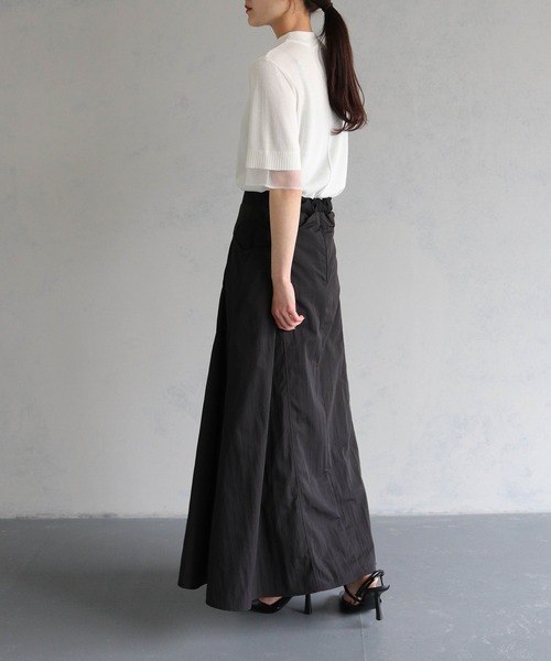 &g'aime(アンジェム)の「【&g’aime】袖シースルーハーフニットトップス(ニット/セーター・レディース・ブラック/ブルー/ホワイト・FREE)」の11枚目の写真