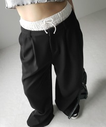 ※※【 選べる３サイズ 】ダブルウエストツータックワイドスラックス   ／ double waist 2 tuck wide slacks