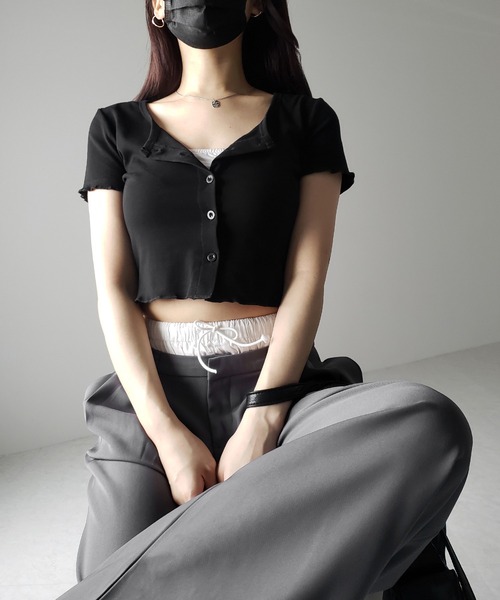 me+em select(ミームセレクト)の「※※【 選べる3サイズ 】ダブルウエストツータックワイドスラックス / double waist 2 tuck wide slacks(スラックス・レディース・ブラック/グレー・SMALL/MEDIUM/LARGE)」の13枚目の写真