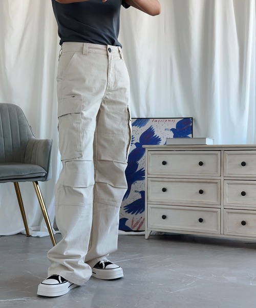 aimoha(アイモハ)の「【Aimoha】ストレートパンツ(その他パンツ・レディース・グリーン/レッド/ベージュ・SMALL/MEDIUM/LARGE)」の9枚目の写真