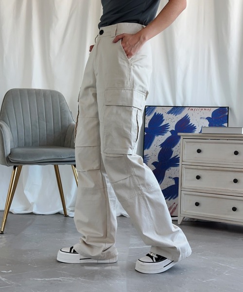 aimoha(アイモハ)の「【Aimoha】ストレートパンツ(その他パンツ・レディース・グリーン/レッド/ベージュ・SMALL/MEDIUM/LARGE)」の10枚目の写真