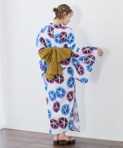 nissen（ニッセン）の「1人で着られる二部式浴衣　選べる5柄（浴衣・レディース・ホワイト×ネイビー/ブラック系/ベージュ系/ホワイト系/ネイビー系・S～Ｍ/L～LL）」の12枚目の写真