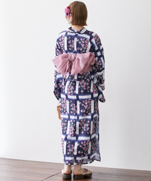 nissen（ニッセン）の「1人で着られる二部式浴衣　選べる5柄（浴衣・レディース・ホワイト×ネイビー/ブラック系/ベージュ系/ホワイト系/ネイビー系・S～Ｍ/L～LL）」の19枚目の写真