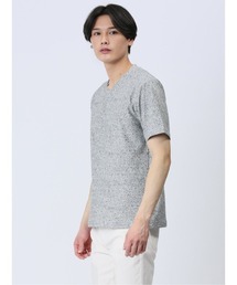 m.f.editorial（エムエフエディトリアル）の「【メッシュ ストレッチ】m.f.エディトリアル メンズ 転写プリントVネック半袖Tシャツ（Tシャツ/カットソー・メンズ）」