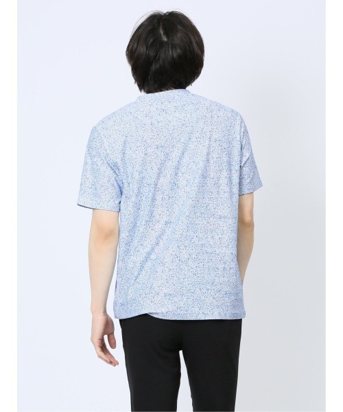 m.f.editorial(エムエフエディトリアル)の「【メッシュ ストレッチ】m.f.エディトリアル メンズ 転写 プリント Vネック 半袖 Tシャツ(Tシャツ/カットソー・メンズ・ライトグレー/ブルー/ホワイト×ブラック・MEDIUM/LARGE/X-LARGE)」の17枚目の写真