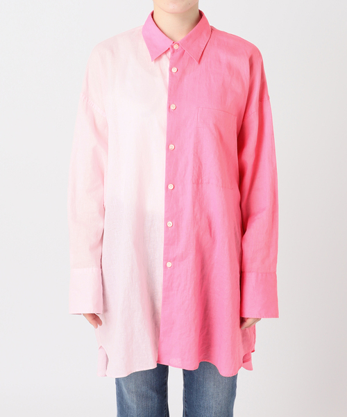 Spick & Span(スピックアンドスパン)の「コットンリネンロングシャツ(シャツ/ブラウス・レディース・ベージュ/ピンク系その他・FREE)」の3枚目の写真