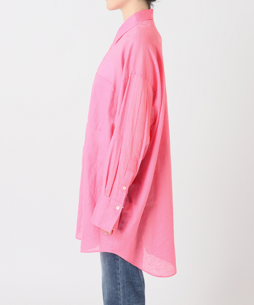Spick & Span(スピックアンドスパン)の「コットンリネンロングシャツ(シャツ/ブラウス・レディース・ベージュ/ピンク系その他・FREE)」の4枚目の写真