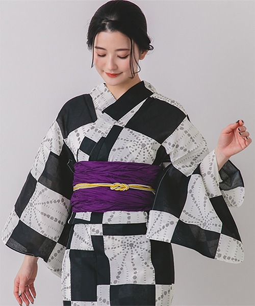 [単品]モダン市松柄浴衣