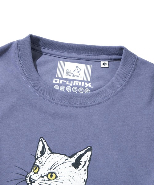 go slow caravan（ゴースローキャラバン）の「Drymix カキ氷猫TEE（Tシャツ/カットソー・メンズ・ネイビー/ラベンダー/ライム・X-LARGE/LARGE/MEDIUM/SMALL）」の10枚目の写真
