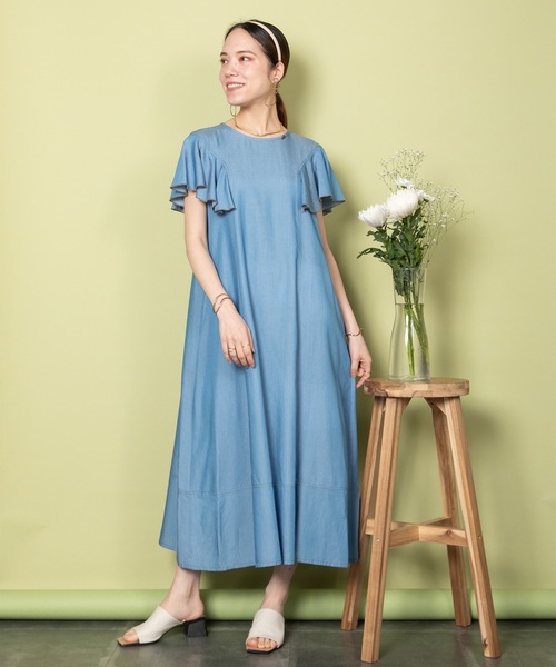 新品・未使用☆ Respec Denimフレアスリーブ ロングワンピース 新品・未使用☆ Respec Denimフレアスリーブ ロングワンピース