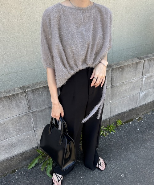 select MOCA(セレクトモカ)の「フリンジリボンショートブラウス(シャツ/ブラウス・レディース・アイボリー/グレー/ブラック・FREE)」の16枚目の写真