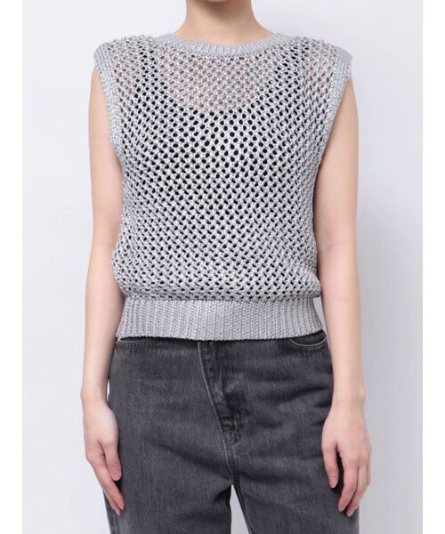 LAGUNAMOON（ラグナムーン）の「メタリックメッシュニットプルオーバー（ニット/セーター・レディース・ゴールド/シルバー・FREE）」の5枚目の写真