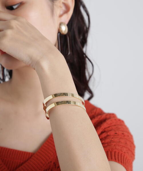 N.（N. Natural Beauty Basic）（エヌエヌナチュラルビューティーベーシック）の「ダブルラインバングル（バングル/リストバンド・レディース・シルバー/ゴールド・FREE）」の13枚目の写真