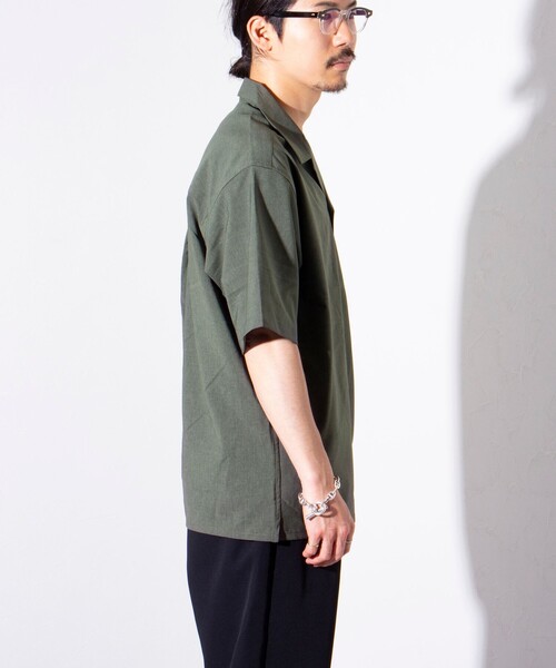 GLOSTER（グロスター）の「【GLOSTER/グロスター】フレンチブルドッグ刺繍 COOLMAX オープンカラーシャツ（シャツ/ブラウス・メンズ・オリーブ/ブラック系その他/ダークネイビー/ベージュ・M/L/S）」の11枚目の写真