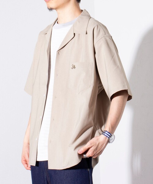 GLOSTER（グロスター）の「【GLOSTER/グロスター】フレンチブルドッグ刺繍 COOLMAX オープンカラーシャツ（シャツ/ブラウス・メンズ・オリーブ/ブラック系その他/ダークネイビー/ベージュ・M/L/S）」の15枚目の写真