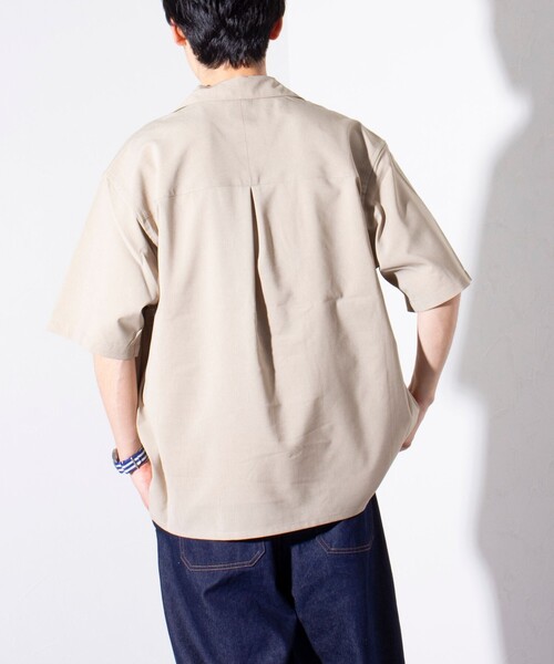 GLOSTER（グロスター）の「【GLOSTER/グロスター】フレンチブルドッグ刺繍 COOLMAX オープンカラーシャツ（シャツ/ブラウス・メンズ・オリーブ/ブラック系その他/ダークネイビー/ベージュ・M/L/S）」の16枚目の写真