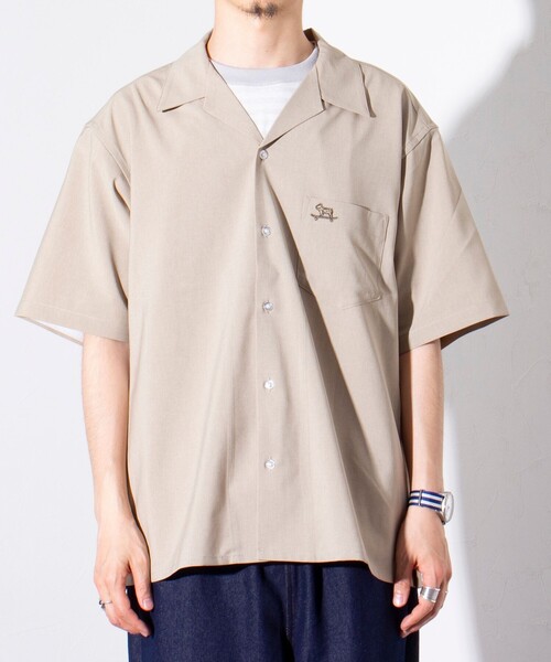 GLOSTER（グロスター）の「【GLOSTER/グロスター】フレンチブルドッグ刺繍 COOLMAX オープンカラーシャツ（シャツ/ブラウス・メンズ・オリーブ/ブラック系その他/ダークネイビー/ベージュ・M/L/S）」の20枚目の写真