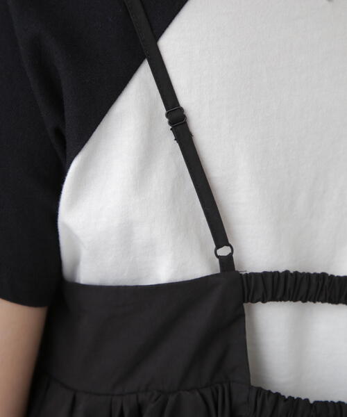 FREE'S MART（フリーズマート）の「コットンタックデザインミニキャミソールワンピース（ワンピース・レディース・ホワイト/ブラック・MEDIUM/SMALL）」の15枚目の写真