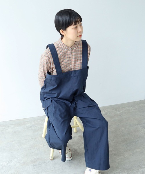 PAR ICI（パーリッシィ）の「ネルチェック 丸襟ボタンダウンシャツ（シャツ/ブラウス・レディース・ネイビー/ベージュ/アイボリー/ホワイト・FREE）」の19枚目の写真