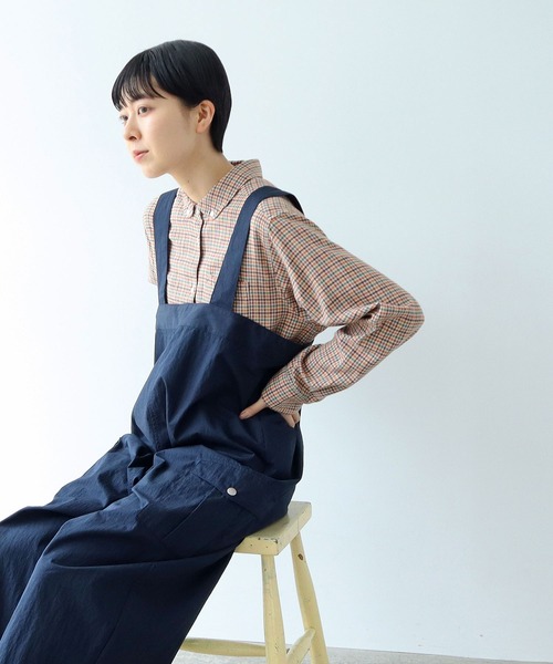 PAR ICI（パーリッシィ）の「ネルチェック 丸襟ボタンダウンシャツ（シャツ/ブラウス・レディース・ネイビー/ベージュ/アイボリー/ホワイト・FREE）」の18枚目の写真