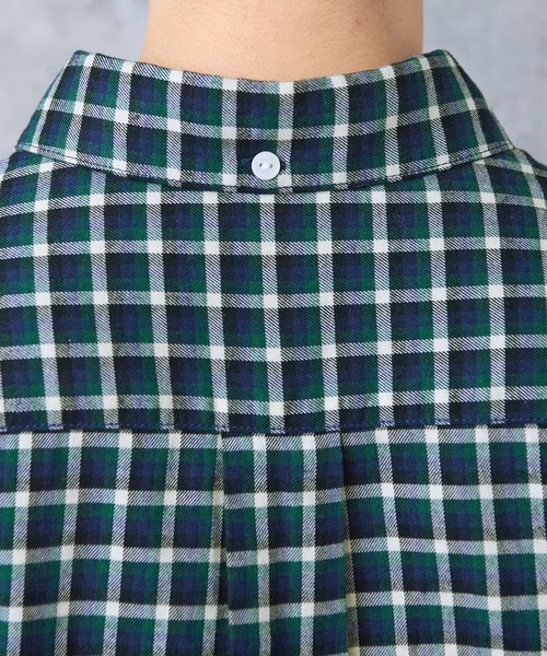 PAR ICI（パーリッシィ）の「ネルチェック 丸襟ボタンダウンシャツ（シャツ/ブラウス・レディース・ネイビー/ベージュ/アイボリー/ホワイト・FREE）」の14枚目の写真