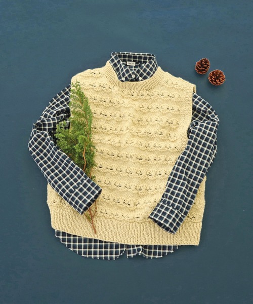 PAR ICI（パーリッシィ）の「ネルチェック 丸襟ボタンダウンシャツ（シャツ/ブラウス・レディース・ネイビー/ベージュ/アイボリー/ホワイト・FREE）」の5枚目の写真