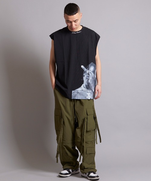 GALLIS ADDICTION（ガリスアディクション）の「GA PHOTO NO-SLEEVE（タンクトップ・メンズ・ホワイト/ブラック・FREE）」の8枚目の写真