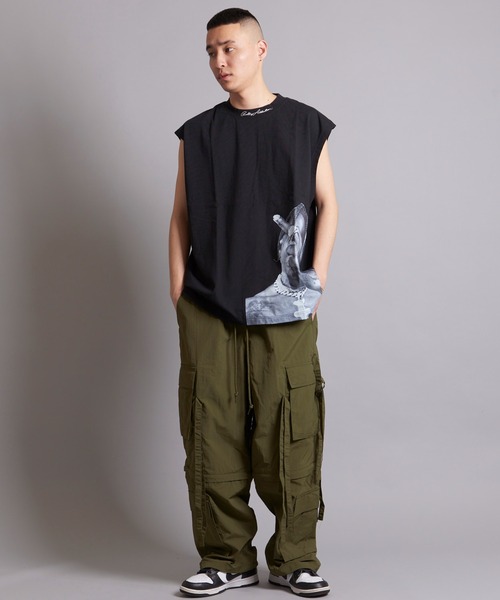 GALLIS ADDICTION（ガリスアディクション）の「GA PHOTO NO-SLEEVE（タンクトップ・メンズ・ホワイト/ブラック・FREE）」の9枚目の写真