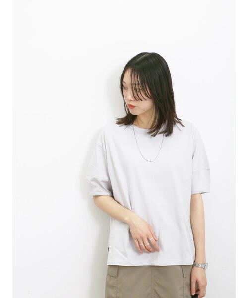 Samansa Mos2 blue(サマンサモスモスブルー)の「【USAコットン】ランタンスリーブTシャツ(Tシャツ/カットソー・レディース・オフホワイト/チャコールグレー/シルバーグレー・F)」の17枚目の写真