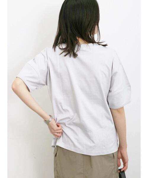 Samansa Mos2 blue(サマンサモスモスブルー)の「【USAコットン】ランタンスリーブTシャツ(Tシャツ/カットソー・レディース・オフホワイト/チャコールグレー/シルバーグレー・F)」の21枚目の写真